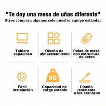 Mesa De Manicura Armada Minimalista Economica Con Cajón Para Salon - Blanco - Ver 7