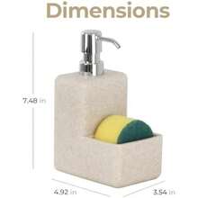 GAON. Dispensador de Jabon de Baño Estilo Moderno con Espoja - Despachador de Jabon Liquido Ideal para Baño o Cocina 250 ml Color (Arena) - Arena - Ver 4