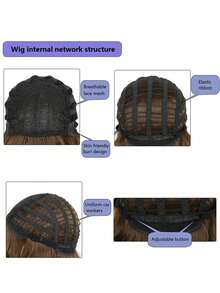 新款合成纤维假发，女士浓密长卷发，高温丝时尚假发 - 彩色 - 查看 7