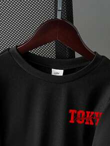 Áo thun ngắn tay in hình khẩu hiệu xe hơi dành cho bé trai tuổi teen, kiểu dáng thường ngày, thích hợp cho mùa hè. - màu đen - Xem 4