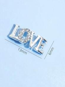 10pcs Rhinestone LOVE Letter Alloy Metal 3D Nail Art Decorations, Gold/Silver Color, Suitable For Girls And Women Nails Nail Supplies - Multicolor - View 3