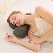 Almohada masajeadora de cuello recargable 3 en 1 con calor, vibración y masajeador de tracción para el dolor de cuello y alivio de jorobas, regalos para hombres y mujeres para el hogar, oficina y viajes - Gris Oscuro - Ver 5