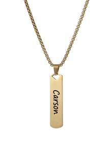 1PC Elegant Customized Gold Stainless Steel Name Necklace - Multiple Fonts To Choose From, Suitable For Mother's Day, Valentine's Day, Birthdays, Weddings, And Graduation Ceremonies