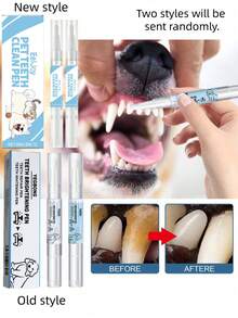2pcs/Set Pet Tartar Remover, Teeth Whitening Pen, Dog & Cat Plaque Tartar Cleaning Tool, Pet Dental Cleaning Brush, Yellow Teeth & Bad Breath Cleaner, Dental Calculus Removal, Oral Foam Cleaner, Suitable For Small Dogs And Cats, 2 Styles Randomly Sent - Multicolor - View 7