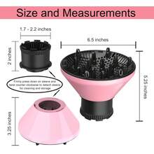 1 Piece Pink Universal Hair Diffuser Attachment Adaptable For Blow Dryer Nozzles 1.7 To 2.2 Inch Diameter For Curly Wavy Hair Styling Home Salon Use Tool - 粉色 - 查看 7