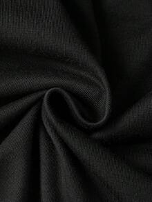 男童字母卡通图案圆领短袖休闲T恤 - 黑色 - 查看 8