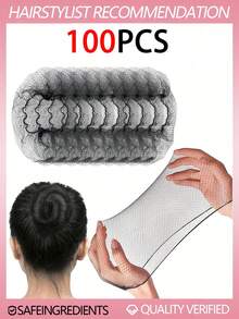 60个浅棕色弹力发网，女士隐形发网/发髻网，适用于餐饮服务、芭蕾舞、睡眠、空乘人员、护士等场合，精细网状发髻罩，美发造型工具及发饰 - 淺咖色 - 查看 14