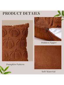 EstiloTendenciaGenéRico 2 Fundas De Almohada De OtoñO,Funda De Almohada De Calabaza De Halloween,Funda De Cojines Cuadradas-Para OtoñO, AccióN De Gracias Para Sofá Y DecoracióN Del Hogar (MarróN)Calidad PremiumVersióN Mejorada - Marrón - Ver 6