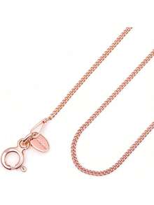 TendenciaAmberta Cadena Barbada Plata de Ley 925 Chapada en Oro Rosa 14k 1.3mmCalidad premium - 500 milímetros - Ver 2