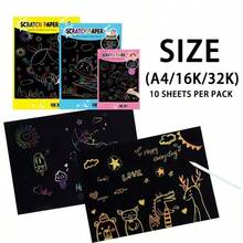 Rainbow Scratch Paper,Gold Scratch Paper Art Set Plastic Styluses Included,Scratch Art Crafts,Arts And Crafts Activities Gift, Black Scratch Sheets Notes Cards Boards Doodle Card,Create Rainbow Scratch Art,Colorful Magic Scratch Paper Black Scratch It Off Art Crafts Kits With Stylus For Birthday Gift, Party Favor Game Project Kit Perfect For Graffiti,Crafts Projects Kit For Girls Boys Adults Birthday Gift - Multicolor - View 12
