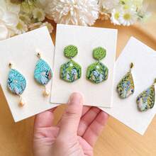 1pc Leaf Pattern Polymer Clay Texture Rolling Pin, Polymer Clay Earring Making Rolling Pin - Ideal For Creating Polymer Clay Texture Boards - White - View 7