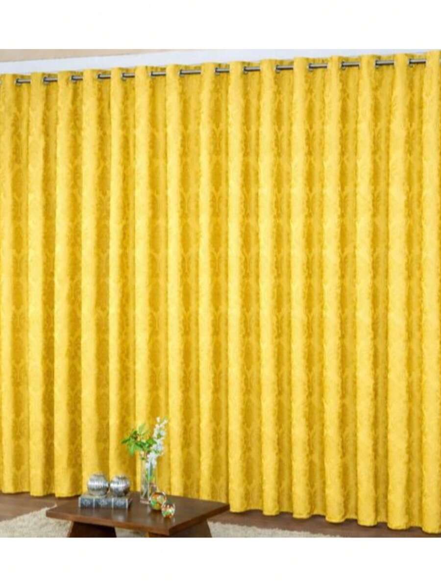 High-End Jacquard Curtain - 黃色 - 查看 1