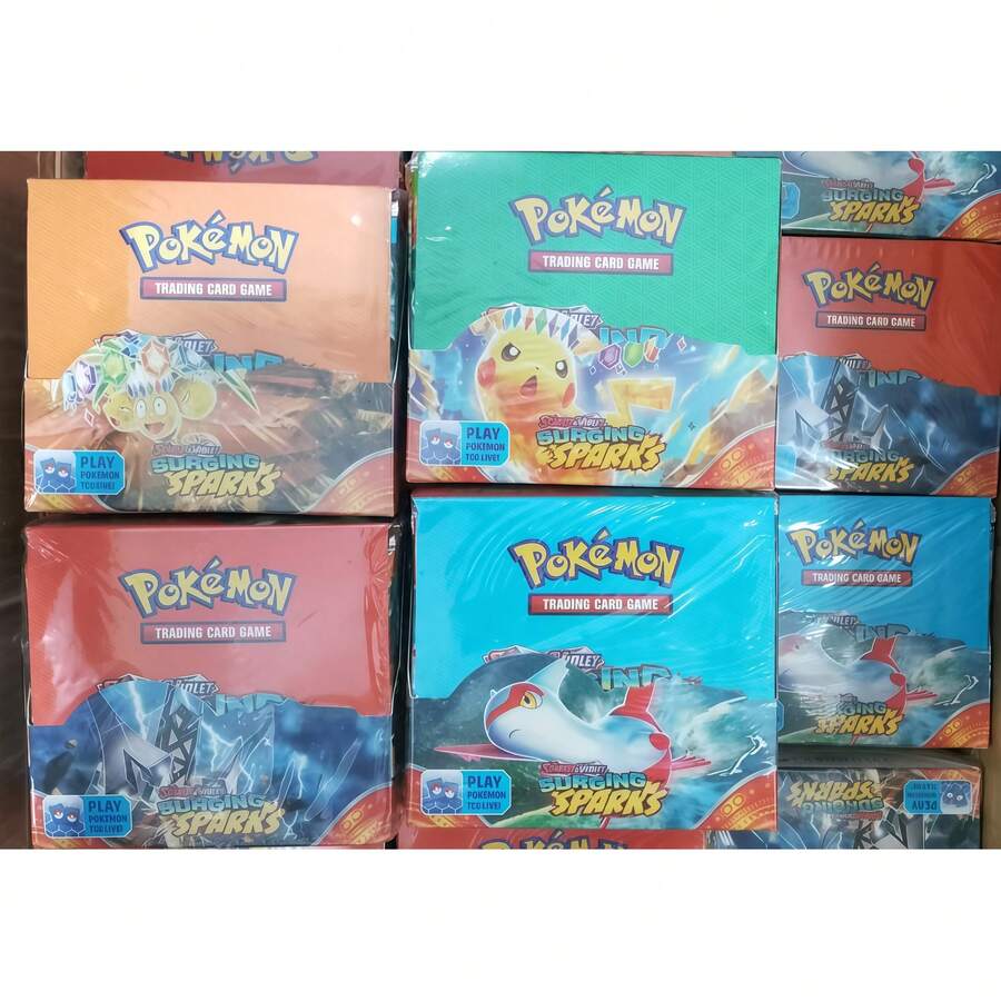 36pcs/Pack Pokemon Trading Card Game Booster Pack [8-10 Random Cards Per Pack], Pokemon Collectible Cards, Rare Monster Collection Cards (Random Styles)