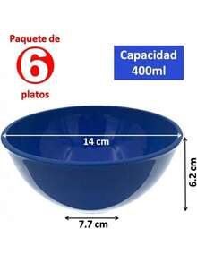 Platos Hondos de Plastico, Bowls de Cocina, Tazon, Sopero, Cuenco Reutilizables, Apilables de 400ml y 14cm de Diametro, sin BPA, Apto para Microondas, Lavavajillas, Hogar y Negocio - Amarillo - Ver 11