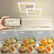 LED Ceiling Light, Suitable For Living Room And Bedroom, RGB Color Changing, Dimmable, Modern Hallway Light, With Remote Control, 35W, Rotatable Ceiling Light, Suitable For Hallways And Offices. - Silver - View 5