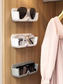 8pcs Wall-Mounted Eyeglass Storage Box, No Drilling Required Self-Adhesive Glass Display Cabinet, Sunglasses Organizer Rack - Multicolor - View 3