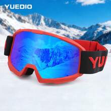 男女通用滑雪镜，TPU镜框，PC高清镜片，防雾防雪，可调节镜带 - 彩色 - 查看 8