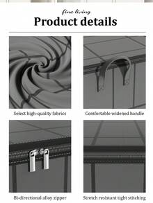 1个家用收纳整理袋，毛绒玩具收纳袋，衣物床上用品收纳袋，抽屉衣柜整理袋，升级加厚面料，加宽舒适提手，适合家用收纳、仓库收纳，也是馈赠亲友的佳品。卧室收纳整理，家居收纳，女士白色T恤，女士黑色裤子，女士冬装，连衣裙 - 深灰色 - 查看 11