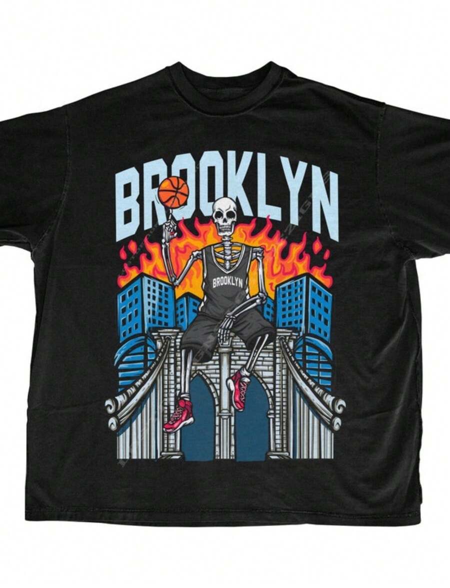 Brooklyn Basketball T Shirt _ Brooklyn Graphic Bootleg T Shirt _ Vintage Brooklyn T Shirt _ BKLYN - Negro - Ver 1