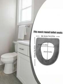 Toilet Seat Cushion, Non-Electric Washable Soft Plush Bathroom Accessory, Suitable For All Toilet Shapes,Hook And Loop Design, Easy To Install And Remove (Can Be Washed Repeatedly) Usable All Year Round - Grey - View 7
