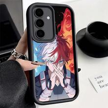 Funda para teléfono - Todoroki Shoto MHA My Hero, diseñada para Samsung Galaxy S25, S24 Fe, S23 Plus, S22 Ultra, S21 y S20 FE 5G, cuenta con protección de lente trapezoidal y cubierta trasera de silicona suave. - Multicolor - Ver 2