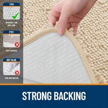 OLANLY 30-Inch Round Bathroom Rugs, Extra Soft And Absorbent Chenille Bath Rugs, Quick Dry Machine Washable Bath Mats For Bathroom Floor, Tub And Shower, Home Decor Accessories, Beige - ColorA - View 5