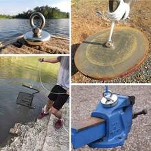 2pcs Magnetic Fishing Kit, Includes 1000cm/393.7in Rope, High-Quality Magnets For River & Pond Magnet Fishing, Suitable For River Magnet Fishing, Lake Recovery, Load Suspension & Magnetic Fixing, Rescue, Treasure Hunting