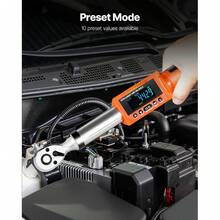 digitaler Drehmomentschlüssel Set mit 3/8 Zoll Antrieb (6,7–135 Nm) 72 Zähne ±2 % präziser elektronischer Drehmomentschlüssel mit voreingestelltem Wert & LED-Benachrichtigung Autoreparatur - 0-100 Ft-Lb LCD 3/8 5 Typen - Übersicht 4
