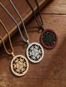 1件新款时尚不锈钢七天使魔法圆环吊坠，镶嵌立方氧化锆六角星护身符，男女皆宜珠宝 - 時尚 - 查看 11