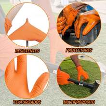 Guantes industriales de nitrilo texturizados DIAMANTE resistentes agarre tipo Thor Textura diamante 8 mm espesor Sin látex Sin polvo Resistencia a la tracción ambidiestros,37569709 - Multicolor - Ver 6