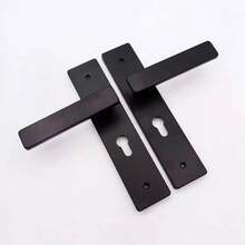 1 Set Elegant Black Metal Door Handle With Silent Hinges - Lever Lock Set For Home And Bedroom, Made Of Durable Manganese Steel, Rust-Proof, Easy Installation, Battery-Free, Home Door Lock - Black - View 13