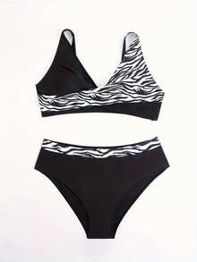 Women's Beach Flattering Bikini - Two Piece Printed Swimwear With Stretch Comfort Fit,Slim Fit Runs Small Recommend Order One Size Up, Tummy Control Waist Ruched Cinching, Swimwear For Beach Vacation & Pool Party - TD-C005-01 - Xem 8