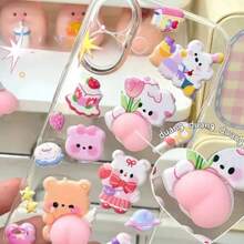 1pc Cute Animal Soft Sticker, Stress Relief Sticker For Office Workers, DIY Scrapbook Phone Case Sticker, Adorable 3D Sticker - Multicolor - View 4