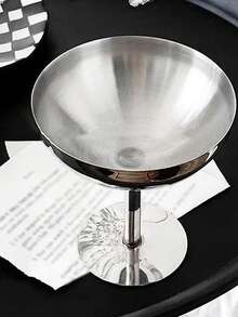 Stainless Steel Ice Cream Cup & Dessert Bowl, Round Pedestal Pudding Tray, Salad Fruit Yogurt Snack Candy Plate For Party/Wedding/Gathering/Ramadan - Silver - View 6