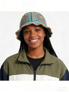 قبعة مصنوعة يدويًا بالكروشيه والتريكو، قبعة دلو مزخرفة بزهرة هيونا المجوفة، خفيفة وقابلة للتنفس للرجال والنساء، مناسبة للارتداء اليومي في الربيع والصيف - متعدد الألوان - مشاهدة 6