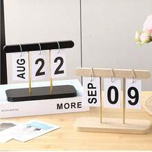 1pc Nordic Minimalist Creative Flip Calendar Desk Decorations, Decorative Desk Calendar, Plastic Material, Home Decor For Living Room, Dining Table, Coffee Table, Office Desk Decoration | Back To School Supplies | Desk Accessories, Countdown