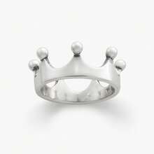 1pc S925 Silver 3D Crown Ring - Elegant Royal-Style Women's Dainty Jewelry - 銀色 - 查看 6