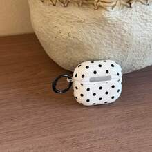 Minimalist Black & White Polka Dot With Ring Earphone Case Compatible With AirPods Pro 2, Cute Apple 4 Minimalist 3 New 1/2 Generation Earphone Case For Women - Black and White - View 10