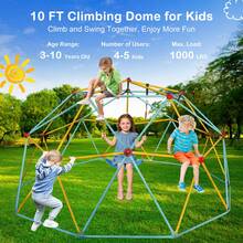 10FT Climbing Dome For Kids Jungle Gym Apply To Park Dome Climber With Swing Playground Equipment - Mint Blue - View 3