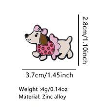 可爱腊肠犬青蛙珐琅胸针 趣味外星猫水母胸针 动物奶牛翻领别针 徽章 背包服装配饰 时尚珠宝 朋友礼物 - 黑色 - 查看 14