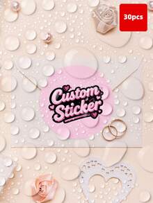 1-160pcs Customizable Round Stickers, Can Print Any Text And Patterns, Suitable For Valentine's Day Gifts, Romantic Love Notes, Handmade Stickers, Party Favors, Envelope Seals, Notebooks, Laptops, Great For Gifting To Boyfriend, Girlfriend, Husband, Wife, Parents, Friends, Family, Waterproof And Durable Decorative Labels In Multiple Sizes, Unique Commemorative Stickers For Anniversary, Birthday, Home,Wallpaper Stickers Wall ,Kids-Activity - Rose Red - View 14