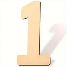 11.8 英寸（30 厘米）未上漆木质数字牌，10 个装，空白未涂漆木质数字，适用于涂漆、工艺品制作、商店和家居墙面装饰 - 杏色 - 查看 17