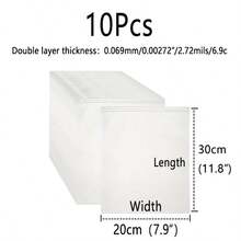 10pcs Clear Plastic Clothing Packaging Bags With Frosted Zipper, 5pcs/Pack, Vent Holes For Clean And Secure Shipping Of T-Shirts, Shirts, And Documents - 10 - View 21