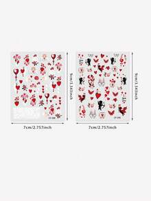 1-2PCS Valentine's Day Nail Stickers Featuring Couple Hearts, Roses, Butterflies, Bows, Angels, And Bows - Jelly Stickers Suitable For High-Quality DIY Decorative Stickers On Phone Cases, Laptops, Tablets, Water Bottles, Etc.