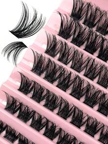 100 Clusters D Curl 8-16MM Lashes Wispy Fluffy Volume Lash Clusters Soft Glam Individual Lashes DIY At Home Reusable False Eyelashes For Daily Wear Natural Look - D - 查看 2
