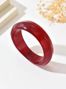 1 pieza Brazalete ancho de resina brillante y minimalista de moda, adecuado para uso diario, fiestas de Año Nuevo, citas y atuendos de trabajo de la mujer