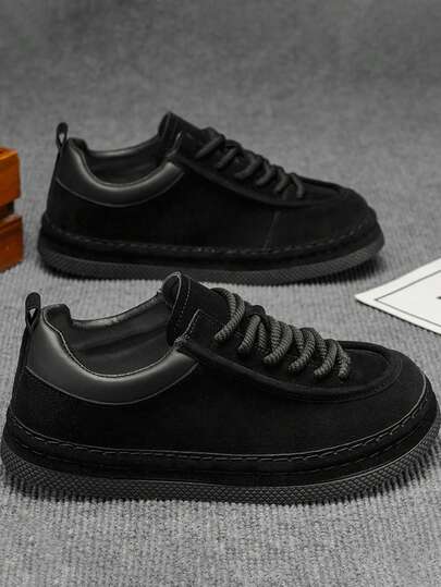 New Fashion Men's Shoes, Shock-Absorbing & Elastic, Versatile, Wear-Resistant, Soft Sole, Anti-Slip, Odor-Resistant, Suitable For Work, Travel, Casual Wear, Outdoor Lace-Up Shoes, Non-Slip, Lightweight & Comfortable, Suitable For Outdoor Camping & Entertainment