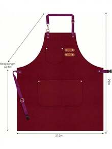 2 Packs delantales de cocina para hombres y mujeres, delantal de cocina con peto ajustable y bolsillos, delantales de cocina unisex para asar a la parrilla, pintar - Negro + Rojo - Ver 2