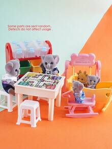6pcs/21pcs Realistic Mini Checkers, Chess, Gomoku, Mahjong, Fence, Rocking Horse, Swing, Table, Storage Basket, White/Pink/Red/Green/Blue Stool Set, Teenage Creative Toys, DIY 1:12 Party Decor, Photography Props, Holiday Gift (Random Color Accessories), May Be Compressed During Packaging And Shipping - Multicolor - View 1