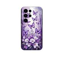 1PC Phone Case ,  Purple Butterflies And Flowers Pattern , Stylish Phone Case, Phone Decoration, All-around Lens Protection, Creative Small Gift, Funny Gift for Boys and Girls - ブラック - チェックする 7